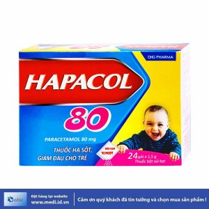 Hapacol 80mg- Giảm đau, hạ sốt ( H/24 gói) | DHG